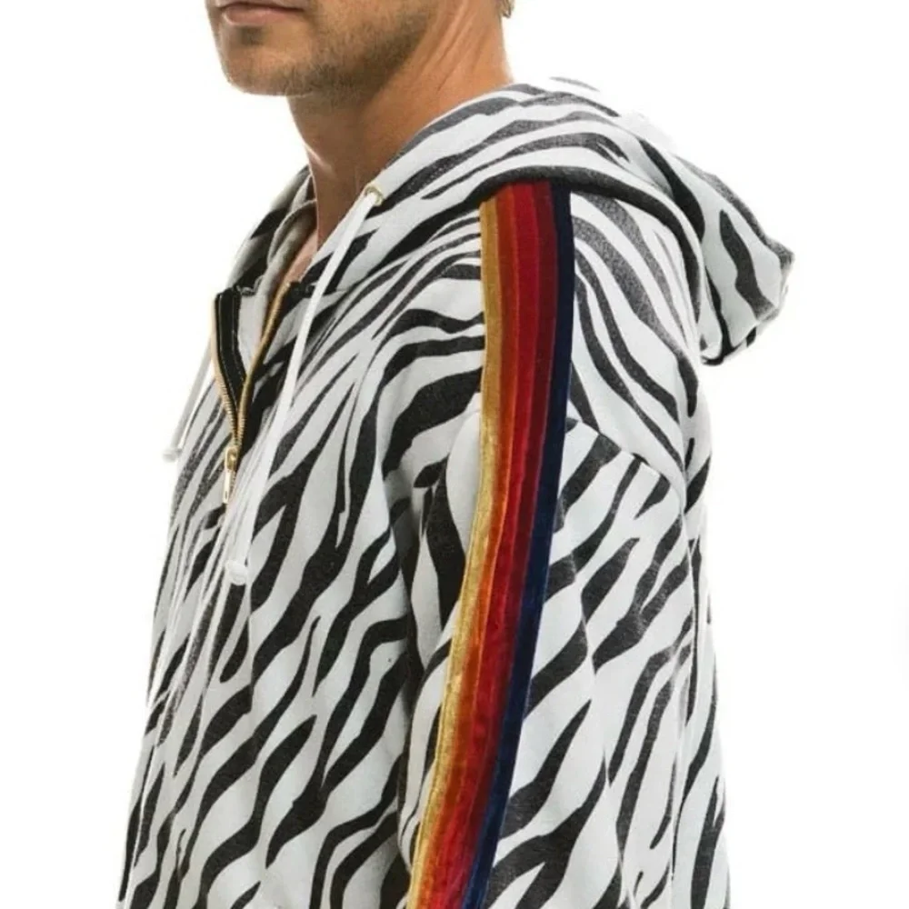 Aviator Nation relexed fit Zip-Up Hoodie with velvet stripes size M unisex (NWT) - Picture 3 of 9